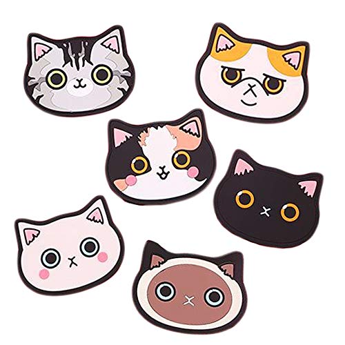 Posavasos de silicona con diseño de gato-Alfombrilla de goma para vino,vidrio,té- mejor bebida para el hogar,cerveza-hogar casa decoración de cocina - ideal para regalo de registro de boda negro Posavasos de silicona con diseño de gato-Alfombrilla de goma para vino,vidrio,té- mejor bebida para el hogar,cerveza-hogar casa decoración de cocina - ideal para regalo de registro de boda negro