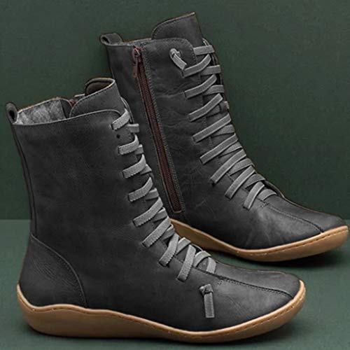 Posional Botas Planas Martin, Botas de Nieve de Invierno Mujer Botines de Cuero de Primavera Zapatos Planos Botas Cortas Damas Moda Estilo Vintage Cremallera Sólida Zapatos Planos Botines Botas Cortas Posional Botas Planas Martin, Botas de Nieve de Invierno Mujer Botines de Cuero de Primavera Zapatos Planos Botas Cortas Damas Moda Estilo Vintage Cremallera Sólida Zapatos Planos Botines Botas Cortas