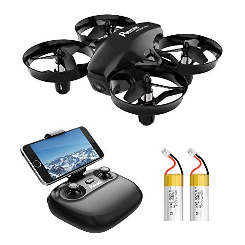 Potensic Mini Drone para Niños con Cámara, RC Quadcopter 2.4G 6 Ejes - Altitude Hold, Modo sin Cabeza, Control Remoto, Ajuste de Ruta, FPV en Tiempo Real, 2 Baterías, A20W