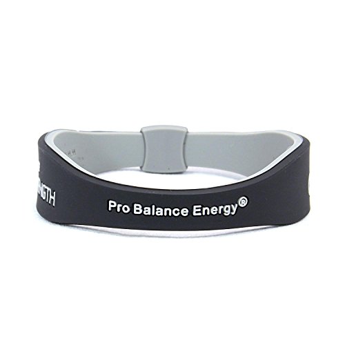 Power Balance Energy® Pulsera magnética de terapia con iones, hecha de silicona, de estilo deportivo, mujer hombre Infantil, negro/gris, Large - 20.5cm Power Balance Energy® Pulsera magnética de terapia con iones, hecha de silicona, de estilo deportivo, mujer hombre Infantil, negro/gris, Large - 20.5cm