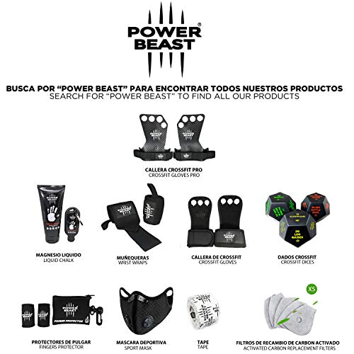 Power Beast Calleras Crossfit | 2 en 1 Guantes Sin Dedos y Muñequeras | Pesas, WOD, Gimnasio, Fitness, Calistenia, Musculación, Halterofilia, Dominadas | Protección Manos y Muñecas. Unisex | 1Par (XL)