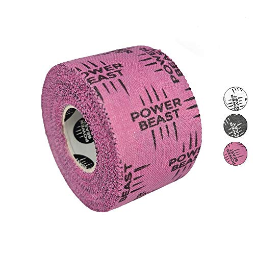 Power Beast Tape. Weight Lifting & Hook Grip Tape | Protege Pulgares y Dedos. Cinta Flexible Adhesiva. Entrenamiento Crossfit, Calistenia, Levantamiento de Pesas | Medida 3.8 cm x 9 m (Rosa)