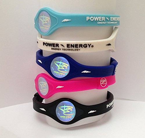 Power Energy Bandas de equilibrio, pulsera deportiva de silicona, pulsera holograma, con minerales naturales e iones negativos (negro, tamaño mediano 190 mm) Power Energy Bandas de equilibrio, pulsera deportiva de silicona, pulsera holograma, con minerales naturales e iones negativos (negro, tamaño mediano 190 mm)
