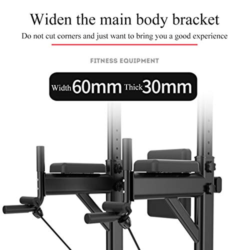 Power Tower Máquina de Musculación Multiestación 5 en 1 Ejercicios Dip Pull-up Flexiones y Abdominales Marco de Acero y Carga 150kg,Blanco