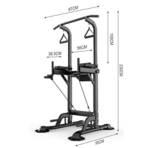 Power Tower Máquina de Musculación Multiestación 5 en 1 Ejercicios Dip Pull-up Flexiones y Abdominales Marco de Acero y Carga 150kg,Blanco