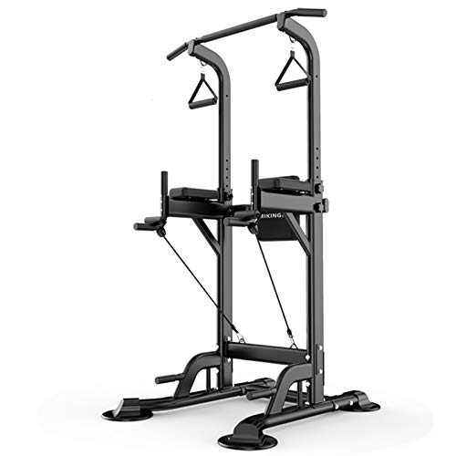 Power Tower Máquina de Musculación Multiestación 5 en 1 Ejercicios Dip Pull-up Flexiones y Abdominales Marco de Acero y Carga 150kg,Negro Power Tower Máquina de Musculación Multiestación 5 en 1 Ejercicios Dip Pull-up Flexiones y Abdominales Marco de Acero y Carga 150kg,Negro
