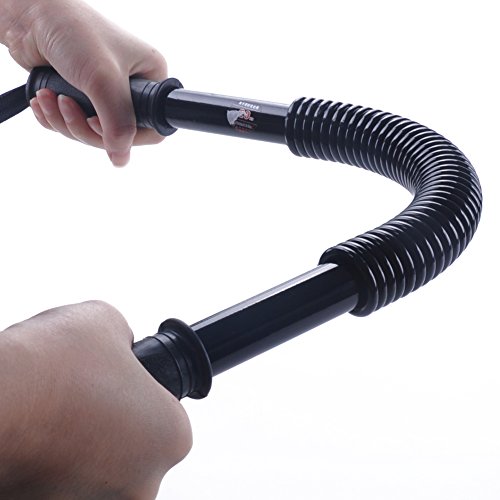 Power Twister - Expansor de pecho flexible para ejercicios de hombro, brazos y pecho, 20 kg de barra de brazo de acero, ejercitador de resorte de acero para muñeca