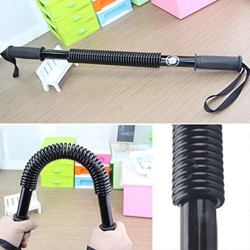 Power Twister - Expansor de pecho flexible para ejercicios de hombro, brazos y pecho, 20 kg de barra de brazo de acero, ejercitador de resorte de acero para muñeca