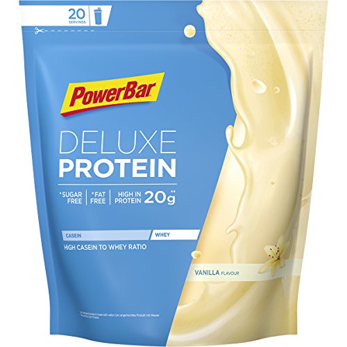 PowerBar DELUXE Protein Vanilla 500g - Suero de Leche en Polvo de alto Contenido en Proteínas - sin Azúcar y sin Grasa