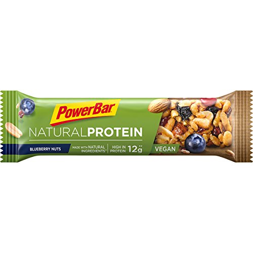 PowerBar Natural Protein Blueberry Nuts 24x40g - Barra de Proteína Vegana + Ingredientes Naturales