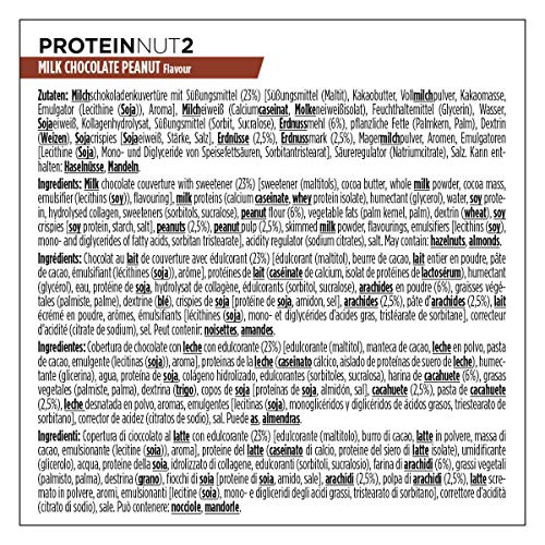 PowerBar Protein Nut2 Milk Chocolate Peanut 18x(2x22,5g) - Barras de Proteína con Bajo Contenido de Azúcar PowerBar Protein Nut2 Milk Chocolate Peanut 18x(2x22,5g) - Barras de Proteína con Bajo Contenido de Azúcar