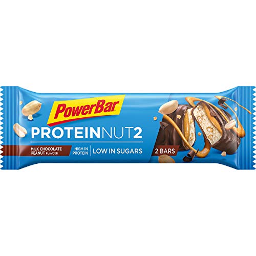 PowerBar Protein Nut2 Milk Chocolate Peanut 18x(2x22,5g) - Barras de Proteína con Bajo Contenido de Azúcar PowerBar Protein Nut2 Milk Chocolate Peanut 18x(2x22,5g) - Barras de Proteína con Bajo Contenido de Azúcar