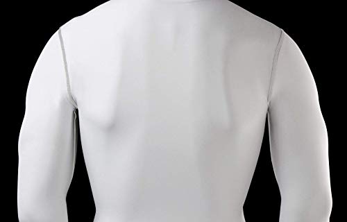 PowerLayer Hombre Camiseta Interior Da Manga Larga Térmica Baselayer - Cuello Alto - Blanco, L PowerLayer Hombre Camiseta Interior Da Manga Larga Térmica Baselayer - Cuello Alto - Blanco, L
