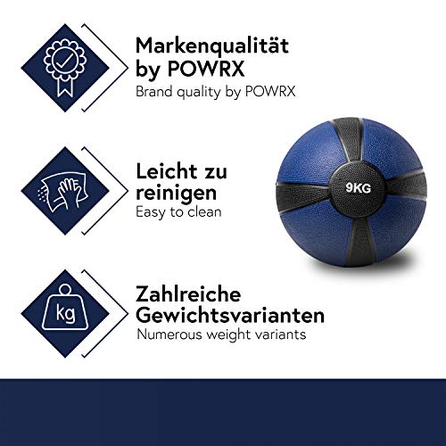 POWRX - Balón Medicinal 9 kg + PDF Workout (BLU Oscuro) POWRX - Balón Medicinal 9 kg + PDF Workout (BLU Oscuro)