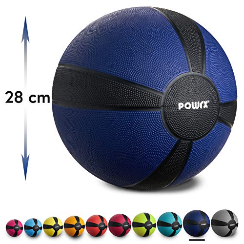 POWRX - Balón Medicinal 9 kg + PDF Workout (BLU Oscuro)