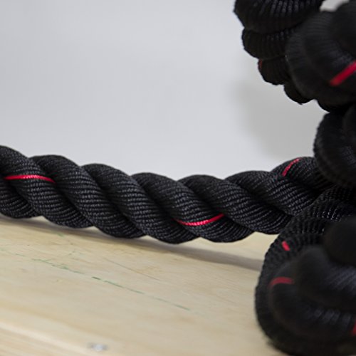 POWRX Battle Rope 9M x 50mm - Cuerda de Batalla Ideal para »Functional Fitness« - Agarre Antideslizante + PDF Workout (Negro) POWRX Battle Rope 9M x 50mm - Cuerda de Batalla Ideal para »Functional Fitness« - Agarre Antideslizante + PDF Workout (Negro)