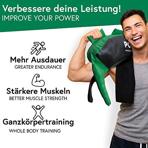 POWRX Saco Búlgaro 22 kg - Bulgarian Bag Ideal para Ejercicios de Entrenamiento Funcional y potenciamiento Muscular (Verde Oscuro) POWRX Saco Búlgaro 22 kg - Bulgarian Bag Ideal para Ejercicios de Entrenamiento Funcional y potenciamiento Muscular (Verde Oscuro)