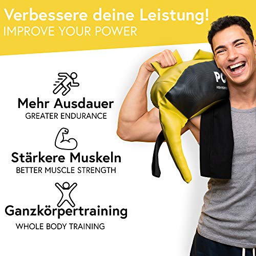 POWRX Saco BĂșlgaro 5 kg - Bulgarian Bag Ideal para Ejercicios de Entrenamiento Funcional y potenciamiento Muscular (Amarillo) POWRX Saco BĂșlgaro 5 kg - Bulgarian Bag Ideal para Ejercicios de Entrenamiento Funcional y potenciamiento Muscular (Amarillo)