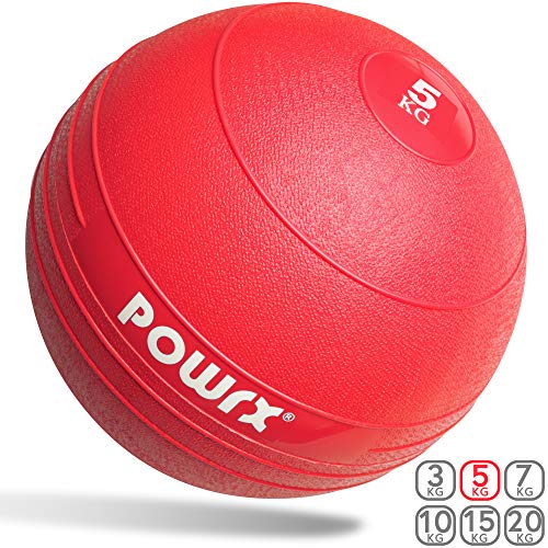 POWRX - Slam Ball Balón Medicinal 3-20 kg - Ideal para Ejercicios de Entrenamiento Funcional - (5 kg/Rojo) POWRX - Slam Ball Balón Medicinal 3-20 kg - Ideal para Ejercicios de Entrenamiento Funcional - (5 kg/Rojo)