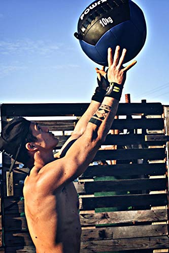 POWRX Wall Ball Balón Medicinal 3 kg - Ideal para Ejercicios de »Functional Fitness«, fortalecimiento y tonificación Muscular - Agarre Antideslizante + PDF Workout (Naranja)