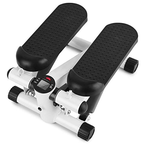 PQXOER Máquinas De Step Mini Fitness Twist Stepper Pantalla Electrónica Equipo De Ejercicio En Casa con Bandas De Resistencia Escaladora para Piernas