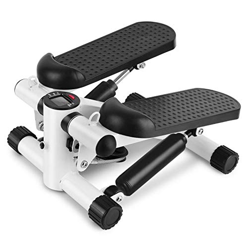 PQXOER Máquinas De Step Mini Fitness Twist Stepper Pantalla Electrónica Equipo De Ejercicio En Casa con Bandas De Resistencia Escaladora para Piernas