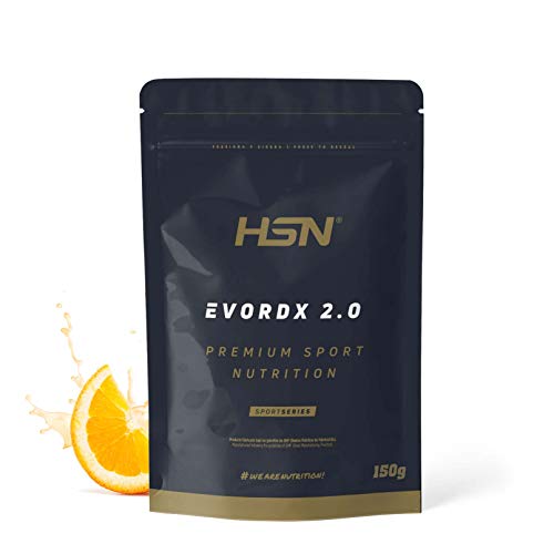 Pre Entreno Potente Evordx 2.0 de HSN | Pre Workout con Cafeína, Creatina Creapure + BCAAs + Beta-Alanina + Arginina | Óxido Nítrico | Sin Carbohidratos | Sabor Naranja, 150g