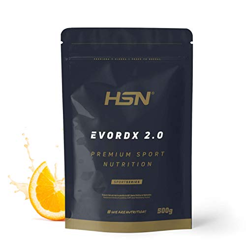 Pre Entreno Potente Evordx 2.0 de HSN | Pre Workout con Cafeína, Creatina Creapure + BCAAs + Beta-Alanina + Arginina | Óxido Nítrico | Sin Carbohidratos | Sabor Naranja, 500g