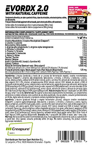 Pre Entreno Potente Evordx 2.0 de HSN | Pre Workout con Cafeína, Creatina Creapure + BCAAs + Beta-Alanina + Arginina | Óxido Nítrico | Sin Carbohidratos | Sabor Ponche de Frutas, 150g Pre Entreno Potente Evordx 2.0 de HSN | Pre Workout con Cafeína, Creatina Creapure + BCAAs + Beta-Alanina + Arginina | Óxido Nítrico | Sin Carbohidratos | Sabor Ponche de Frutas, 150g