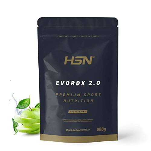 Pre Entreno Potente Evordx 2.0 de HSN | Pre Workout con Cafeína, Creatina Creapure + BCAAs + Beta-Alanina + Arginina | Óxido Nítrico | Sin Carbohidratos | Sabor Manzana, 500g