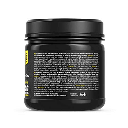 Pre-Entreno Potente Ultra Concentrado PWE Pre Workout de HSN | Efecto Estimulante ¡Con 300mg de Cafeína! + Teacrina | Vegano, Sin Carbohidratos, Sin Gluten, Sin Lactosa, Sabor Cereza, 40 servicios