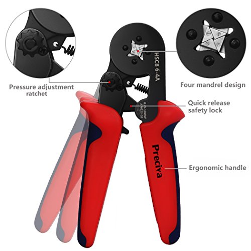 Preciva CP621200-1200 pcs Crimpadora Terminales Alicates con Conectores Cable, Cobre profesional para engastar con 0.25~10.00 mm²