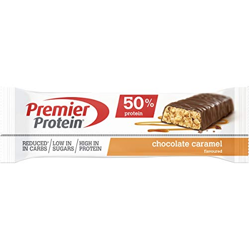 Premier Protein Protein Bar Chocolate Caramel 24x40g - Barras de Proteína con Bajo Contenido de Azúcar