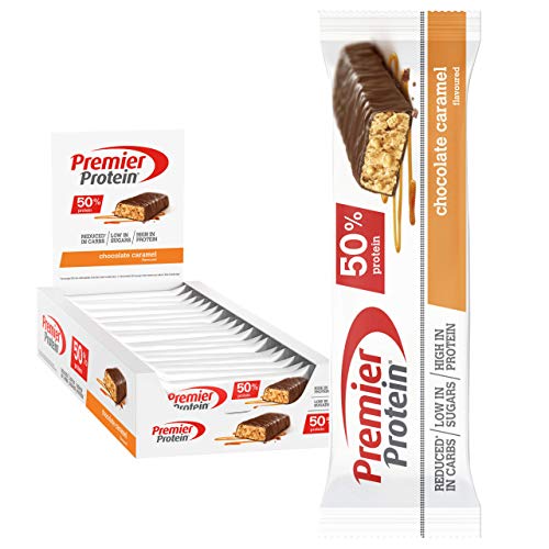 Premier Protein Protein Bar Chocolate Caramel 24x40g - Barras de Proteína con Bajo Contenido de Azúcar