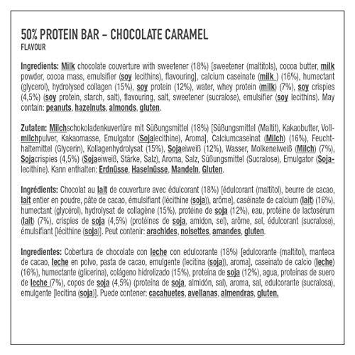 Premier Protein Protein Bar Chocolate Caramel 24x40g - Barras de Proteína con Bajo Contenido de Azúcar