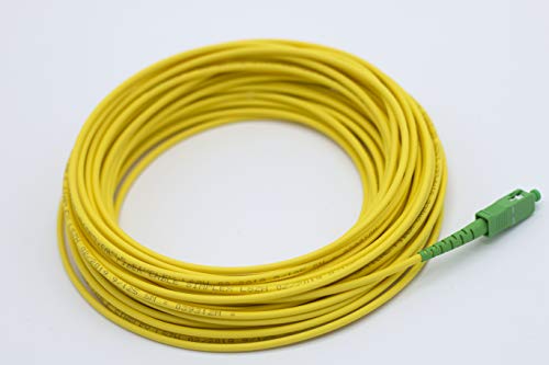 PRENDELUZ Cable Fibra ÓPTICA 10 Metros Universal - Color Amarillo SC/APC a SC/APC monomodo simplex 9/125, Compatible con Orange, Movistar, Vodafone, Jazztel.