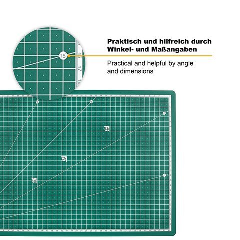 PRETEX Base de Corte Doble Cara, 45 x 30 cm (A3) en Verde con Superficie autoreparativa, autocurativa | Cutting Mat, Tabla de Cortar PRETEX Base de Corte Doble Cara, 45 x 30 cm (A3) en Verde con Superficie autoreparativa, autocurativa | Cutting Mat, Tabla de Cortar