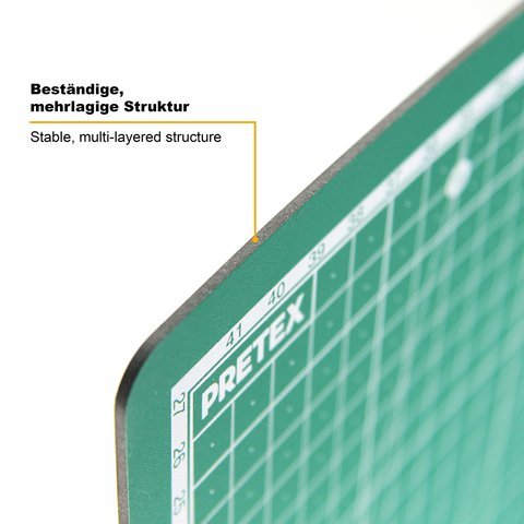 PRETEX Base de Corte Doble Cara, 45 x 30 cm (A3) en Verde con Superficie autoreparativa, autocurativa | Cutting Mat, Tabla de Cortar