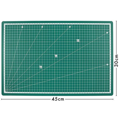 PRETEX Base de Corte Doble Cara, 45 x 30 cm (A3) en Verde con Superficie autoreparativa, autocurativa | Cutting Mat, Tabla de Cortar