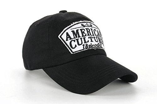 Primavera Unisex Ocio Otoño simplicidad de algodón ajustable gorra de béisbol del bordado / Casual deporte al aire libre gorra de béisbol del Snapback con bordado de la cultura americana , black