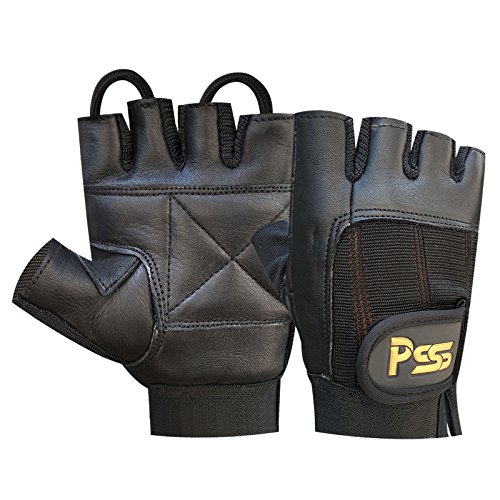 Prime Sports Levantamiento Pesas Acolchado Culturismo Silla DE Ruedas Gimnasio Guantes de Cuero Extragrande (XL)