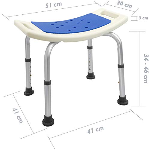 PrimeMatik - Taburete de Ducha ergonómico Antideslizante Regulable en Altura Acolchado PrimeMatik - Taburete de Ducha ergonómico Antideslizante Regulable en Altura Acolchado
