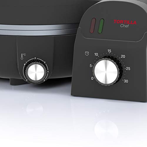 Princess 118000 Tortilla Chef, Doble Superficie de Cocción, Vuelta y Vuelta, 1300 W, Acero Inoxidable, Negro Princess 118000 Tortilla Chef, Doble Superficie de Cocción, Vuelta y Vuelta, 1300 W, Acero Inoxidable, Negro