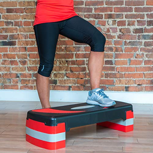 PRISP Step para Fitness 78 cm; Ajustable en 3 Alturas (10/15/20cm); Stepper Aerobic para su Gimnasio en casa; 78 x 28 cm