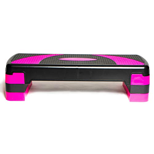 PRISP Step para Fitness 78 cm; Ajustable en 3 Alturas (10/15/20cm); Stepper Aerobic para su Gimnasio en casa; 78 x 28 cm