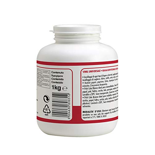 Pritt Cola Blanca, pegamento líquido blanco para casa o como material escolar, cola universal segura para los niños, cola vinílica blanca para múltiples materiales, 1 kg Pritt Cola Blanca, pegamento líquido blanco para casa o como material escolar, cola universal segura para los niños, cola vinílica blanca para múltiples materiales, 1 kg