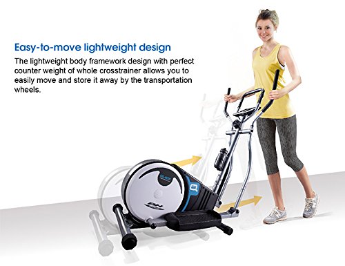 PROACTION Bicicleta Elíptica BH Quick. Sistema inercial 8kg. Freno magnético. Zancada 36cm. Distancia Entre Pedales 18cm. Monitor LCD. Blanco Gris. BH Fitness G233N