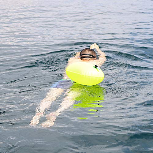 ProCase Boya de Natación para Aguas Abiertas, Flotadora de Color Llamativo para Nadar, con Cinturón Ajustable para Nadador, Triatleta y Entrenamiento de Natación Segura -Amarillo Fluorescente