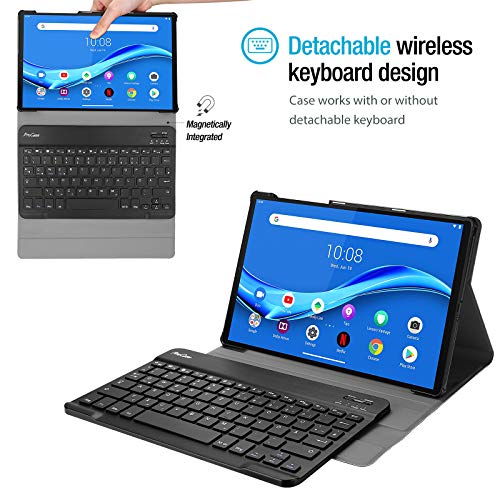 ProCase Funda con Teclado Americano para Lenovo Tab M10 Plus 10.3" FHD 2020 (TB-X606F / TB-X606X), Carcasa Delgada con Teclado Inglés Inalámbrico Desmontable Magnético –Oro Rosa