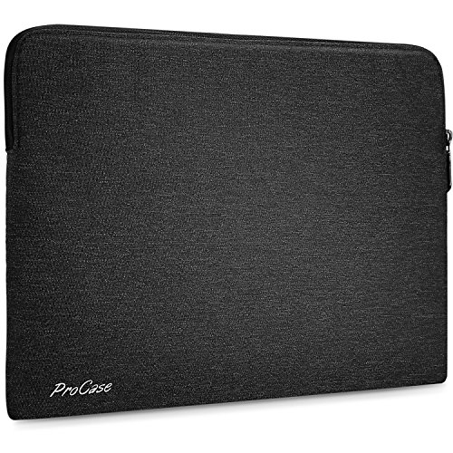ProCase Maletín Compacto para MacBook Pro 15 2018 2017 2016, Bolsa Blanda Portátil para Macbook Pro 15"(A1990/A1707) con Touch Bar, DELL XPS 15 -Negro